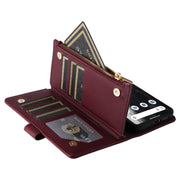 For Google Pixel 7 Pro Crossbody Zipper Wallet Rhombus Leather Phone Case(Wine Red)
