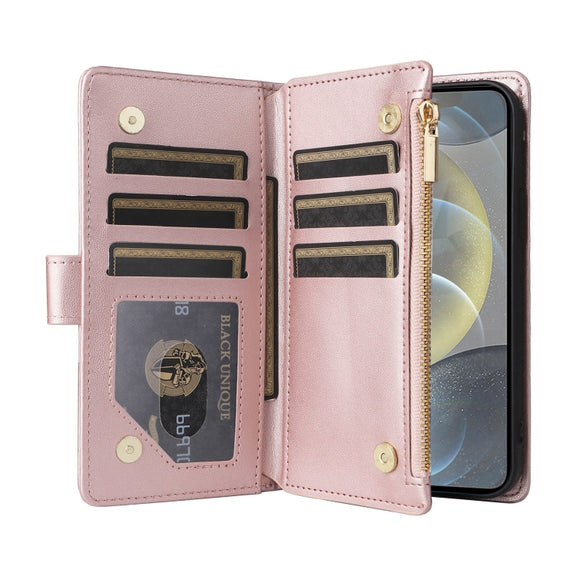 For Samsung Galaxy S24 5G Crossbody Zipper Wallet Rhombus Leather Phone Case(Rose Gold)