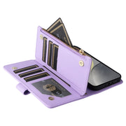 For Samsung Galaxy S24+ 5G Crossbody Zipper Wallet Rhombus Leather Phone Case(Purple)