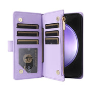 For Samsung Galaxy S24 FE 5G Crossbody Zipper Wallet Rhombus Leather Phone Case(Purple)