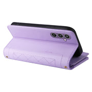 For Samsung Galaxy S24 FE 5G Crossbody Zipper Wallet Rhombus Leather Phone Case(Purple)