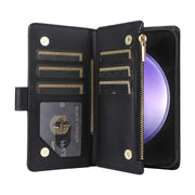 For Samsung Galaxy S24 FE 5G Crossbody Zipper Wallet Rhombus Leather Phone Case(Black)