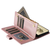 For Samsung Galaxy S24 Ultra 5G Crossbody Zipper Wallet Rhombus Leather Phone Case(Rose Gold)