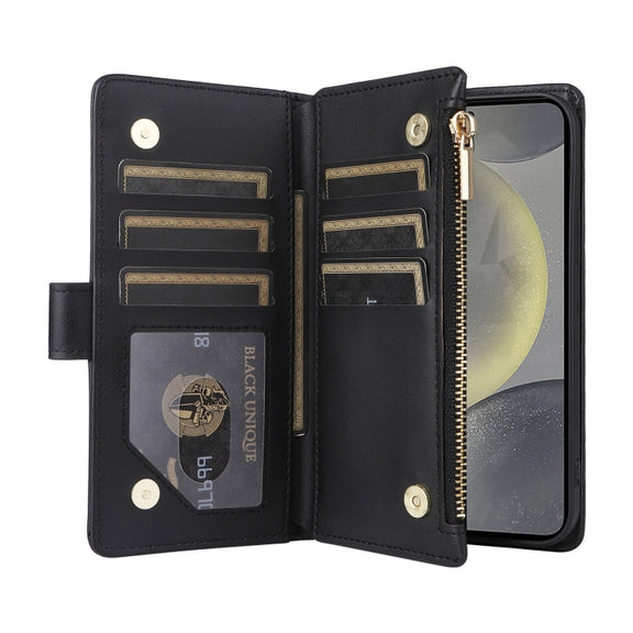 For Samsung Galaxy S24 Ultra 5G Crossbody Zipper Wallet Rhombus Leather Phone Case(Black)
