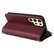 For Samsung Galaxy S24 Ultra 5G Crossbody Zipper Wallet Rhombus Leather Phone Case(Wine Red)