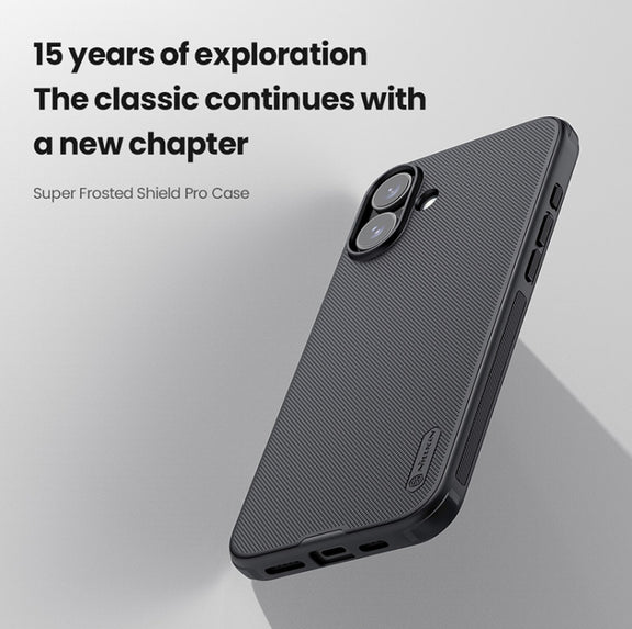 For iPhone 16 NILLKIN Frosted Shield Pro PC + TPU Phone Case(Black)