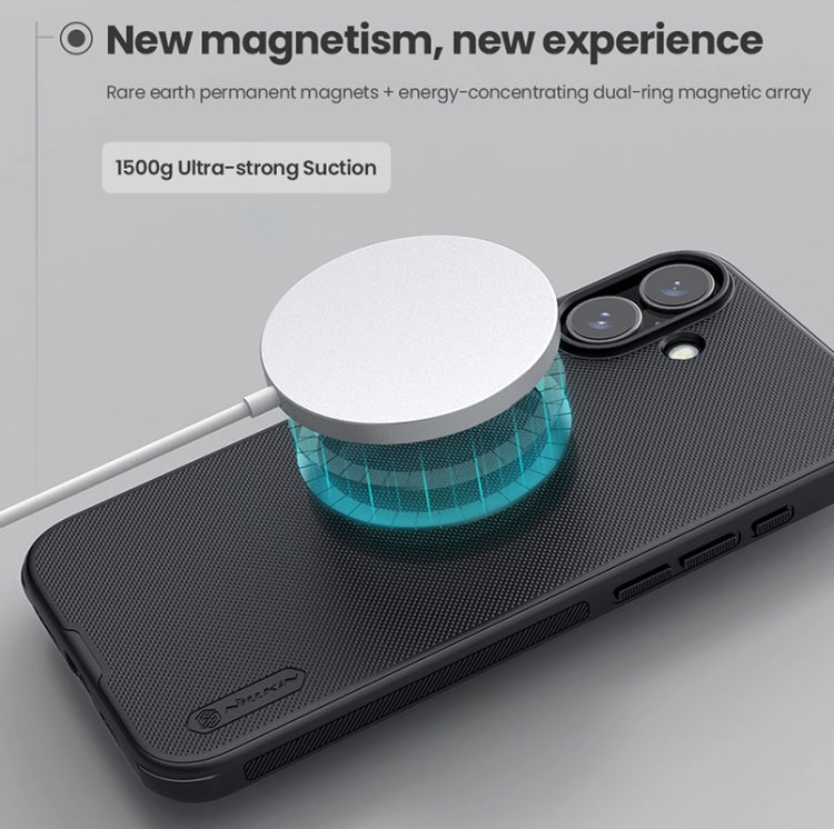 For iPhone 16 NILLKIN Frosted Shield Pro Magnetic Magsafe Phone Case(Black)