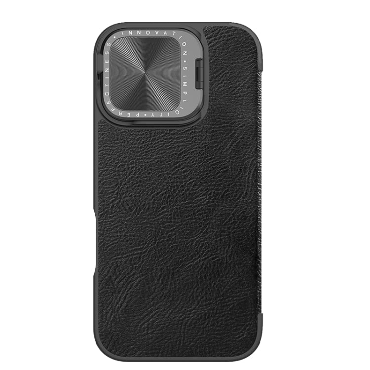 For iPhone 16 NILLKIN Qin Prop Series Flip Camera Cover Design Leather Phone Case(Black) - free shipping - PMC Jewellery - Order now!