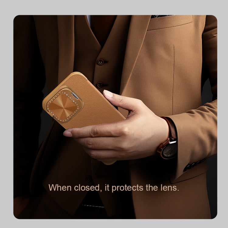 For iPhone 16 NILLKIN Qin Prop Series Flip Camera Cover Design Leather Phone Case(Black) - free shipping - PMC Jewellery - Order now!