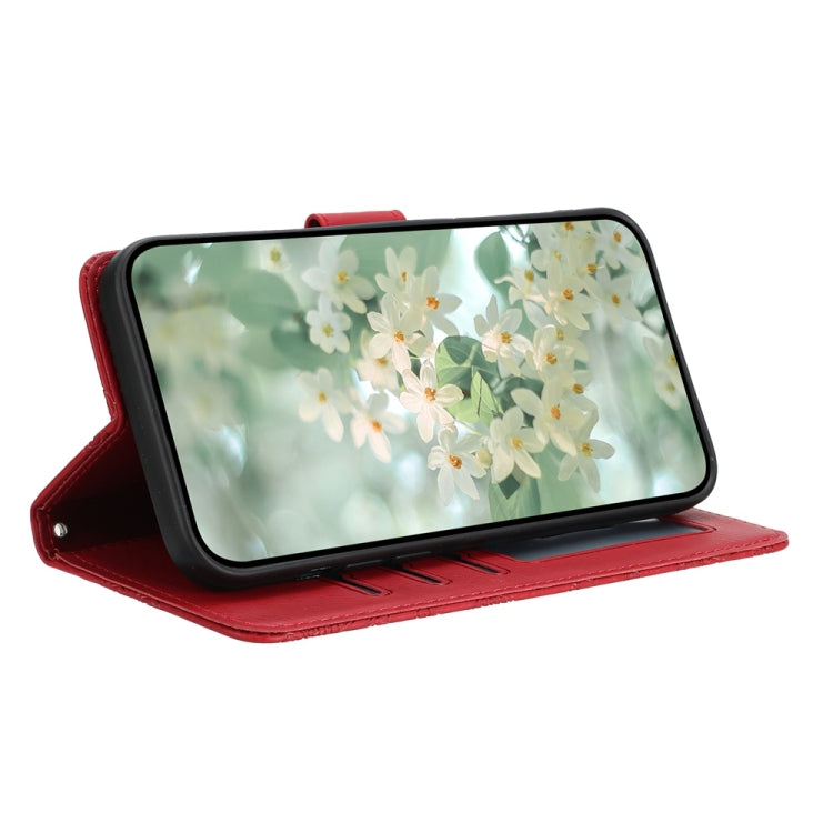 For Samsung Galaxy S25 Ultra 5G Floral Embossed Pattern Leather Phone Case(Red) - Galaxy S25 Ultra 5G Cases by PMC Jewellery | Online Shopping South Africa | PMC Jewellery | Buy Now Pay Later Mobicred