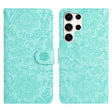 For Samsung Galaxy S25 Ultra 5G Floral Embossed Pattern Leather Phone Case(Light Green) - Galaxy S25 Ultra 5G Cases by PMC Jewellery | Online Shopping South Africa | PMC Jewellery | Buy Now Pay Later Mobicred