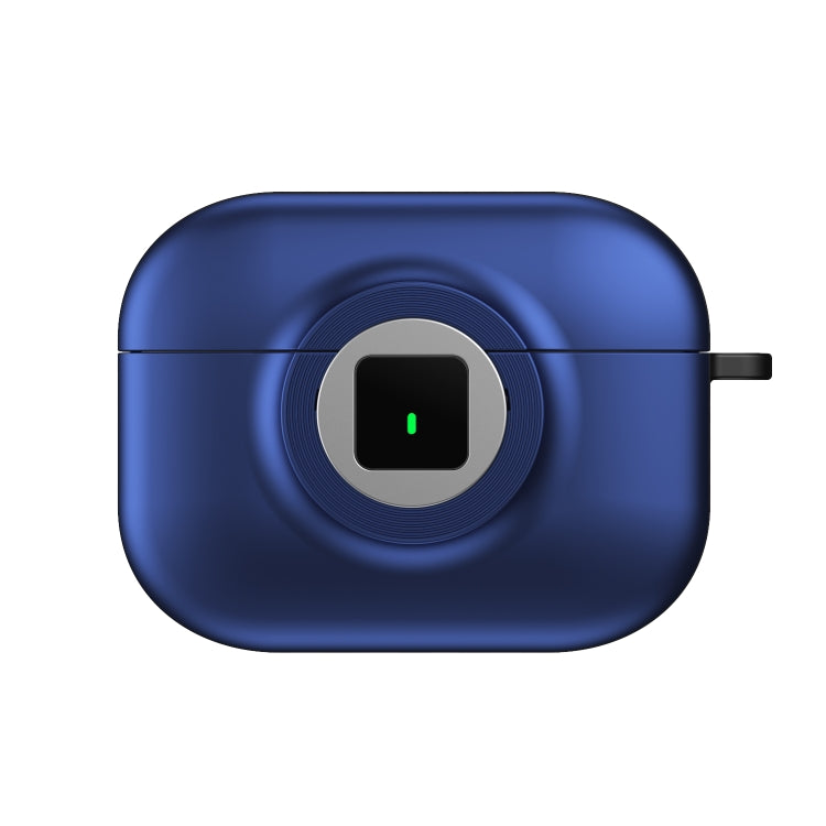 For AirPods Pro 2 Camera Series PC + TPU Headset Shockproof Carbon Fibre Case(Blue)