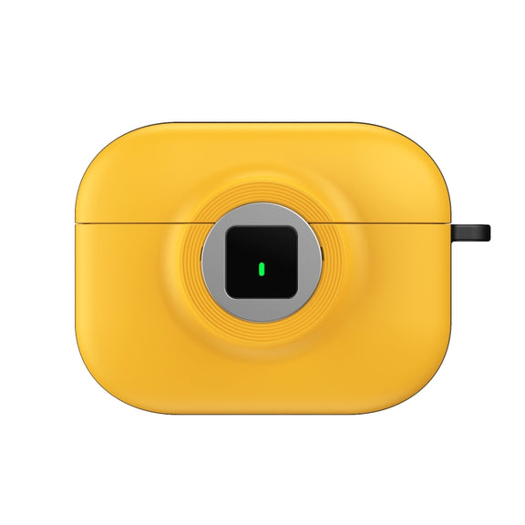 For AirPods Pro 2 Camera Series PC + TPU Headset Shockproof Carbon Fibre Case(Yellow)