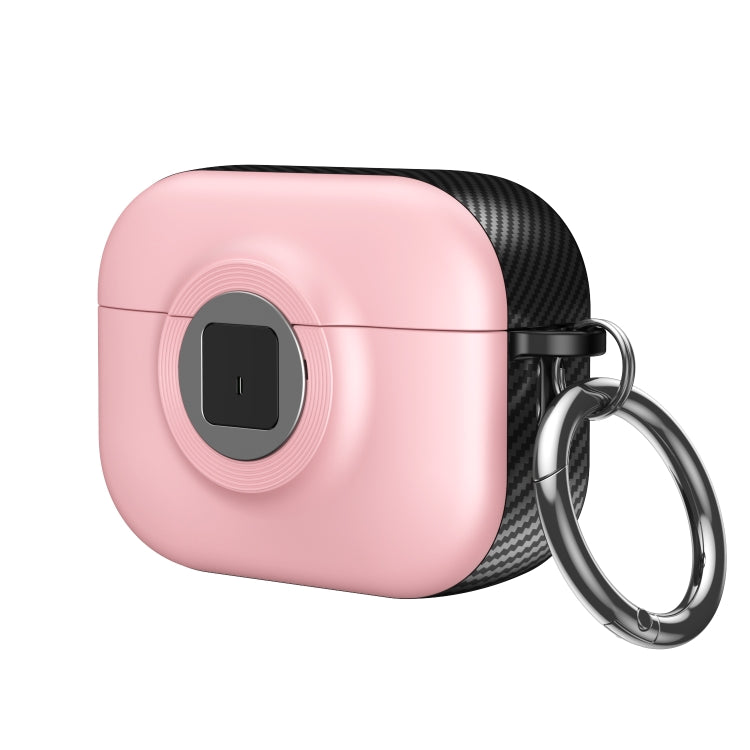 For AirPods 3 Camera Series PC + TPU Headset Shockproof Carbon Fibre Case(Pink) - For AirPods 3 by PMC Jewellery | Online Shopping South Africa | PMC Jewellery | Buy Now Pay Later Mobicred