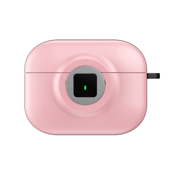 For AirPods 3 Camera Series PC + TPU Headset Shockproof Carbon Fibre Case(Pink)