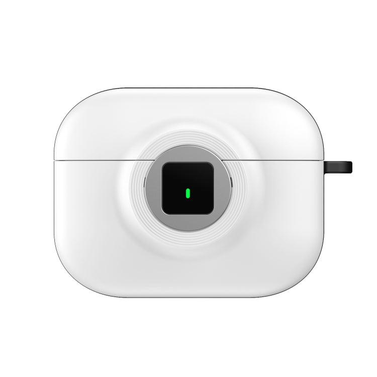 For AirPods 3 Camera Series PC + TPU Headset Shockproof Carbon Fibre Case(White)