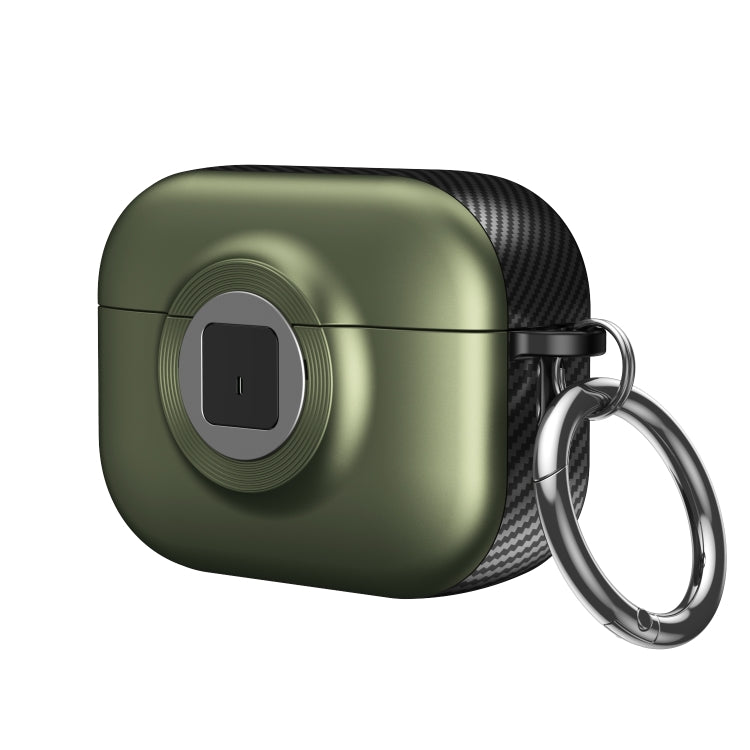 For AirPods 3 Camera Series PC + TPU Headset Shockproof Carbon Fibre Case(Green) - For AirPods 3 by PMC Jewellery | Online Shopping South Africa | PMC Jewellery | Buy Now Pay Later Mobicred