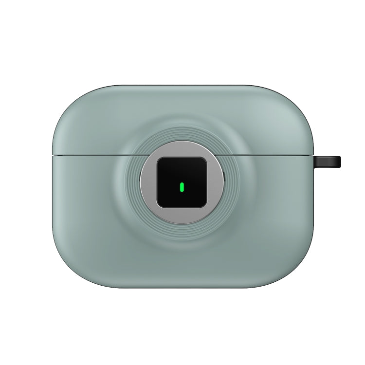 For AirPods Pro Camera Series PC + TPU Headset Shockproof Carbon Fibre Case(Light Green)
