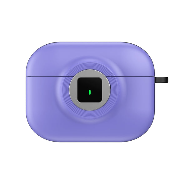For AirPods Pro Camera Series PC + TPU Headset Shockproof Carbon Fibre Case(Purple)