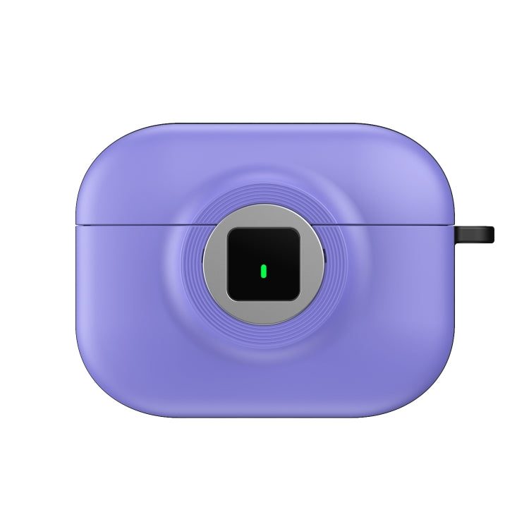 For AirPods Pro Camera Series PC + TPU Headset Shockproof Carbon Fibre Case(Purple)