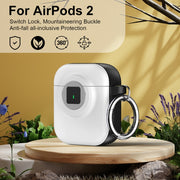 For AirPods 1 / 2 Camera Series PC + TPU Headset Shockproof Carbon Fibre Case(White)