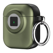 For AirPods 1 / 2 Camera Series PC + TPU Headset Shockproof Carbon Fibre Case(Green)