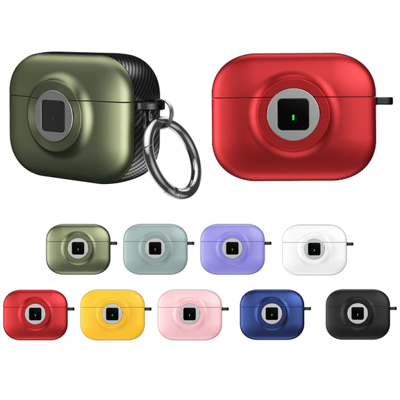 For AirPods 3 Camera Series PC + TPU Headset Shockproof Carbon Fibre Case(White)