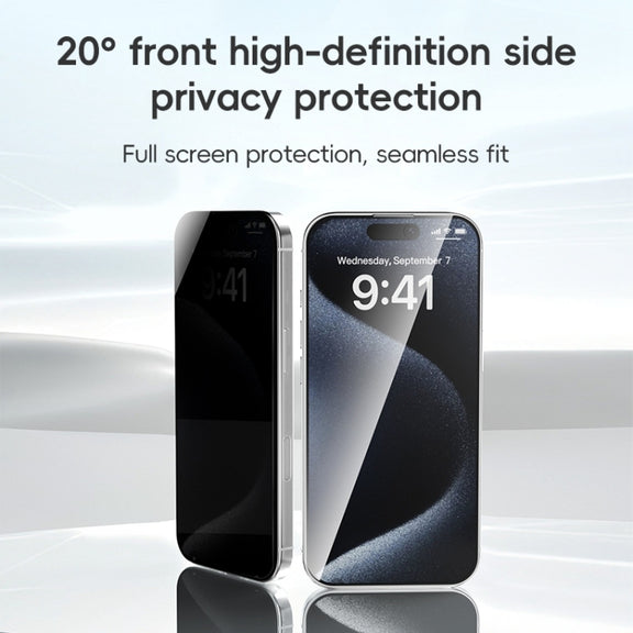 For iPhone 16 ZGA 0.33mm 2.5D Anti-static Privacy Tempered Glass Film