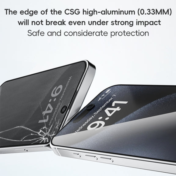 For iPhone 16 ZGA 0.33mm 2.5D Anti-static Privacy Tempered Glass Film