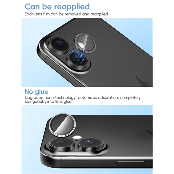 For iPhone 16 / 16 Plus AR Eagle Eye Phone Lens Film(Blue)