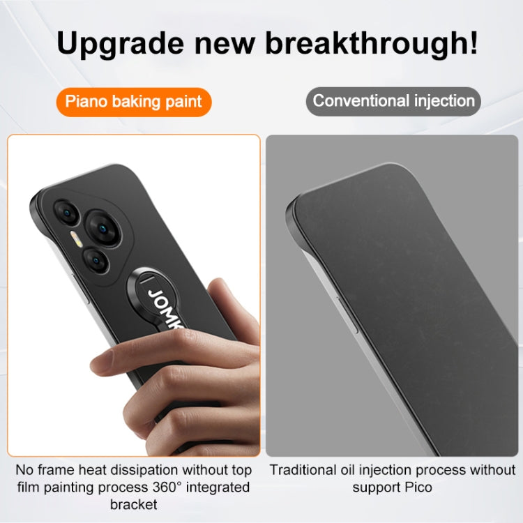 For Huawei Pura 70 Baking Varnish 360 Rotate Holder No Frame PC Phone Case(Black)