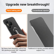 For Huawei Pura 70 Pro Baking Varnish 360 Rotate Holder No Frame PC Phone Case(Black)