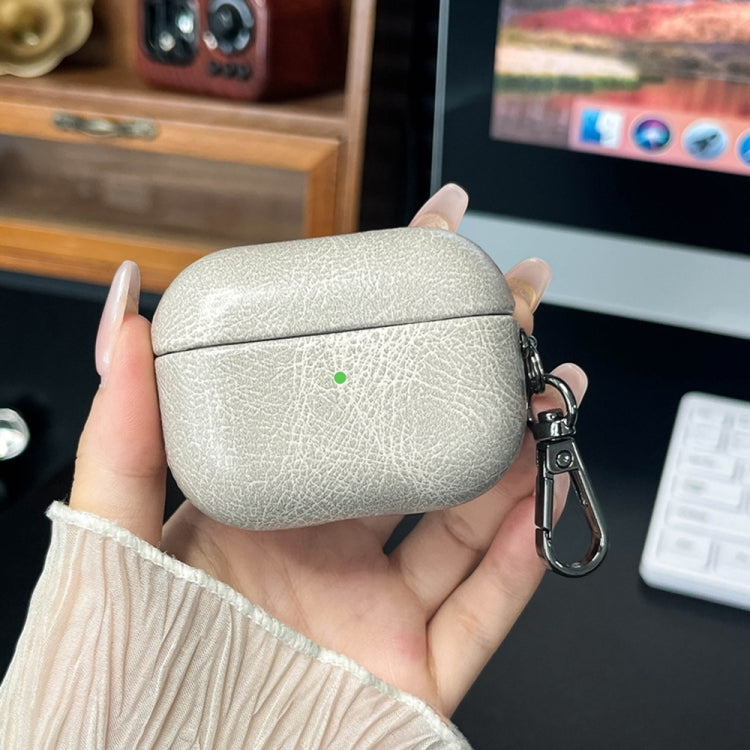 For AirPods Pro Retro Oil Leather Bluetooth Earphones Protective Case(White) - For AirPods Pro by PMC Jewellery | Online Shopping South Africa | PMC Jewellery | Buy Now Pay Later Mobicred
