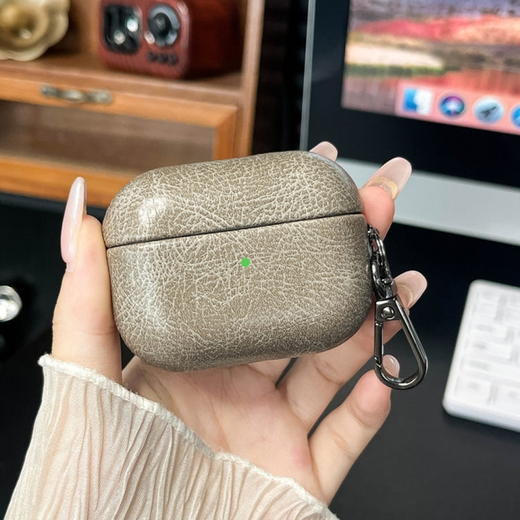 For AirPods 4 Retro Oil Leather Bluetooth Earphones Protective Case(Apricot) - For AirPods 4 by PMC Jewellery | Online Shopping South Africa | PMC Jewellery | Buy Now Pay Later Mobicred