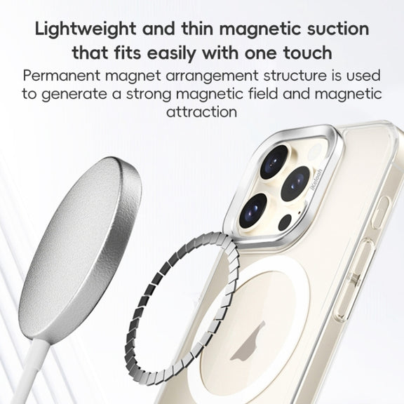 For iPhone 16 Plus ZGA Magsafe Clear PC Tempered Glass Phone Case(Frosted White)