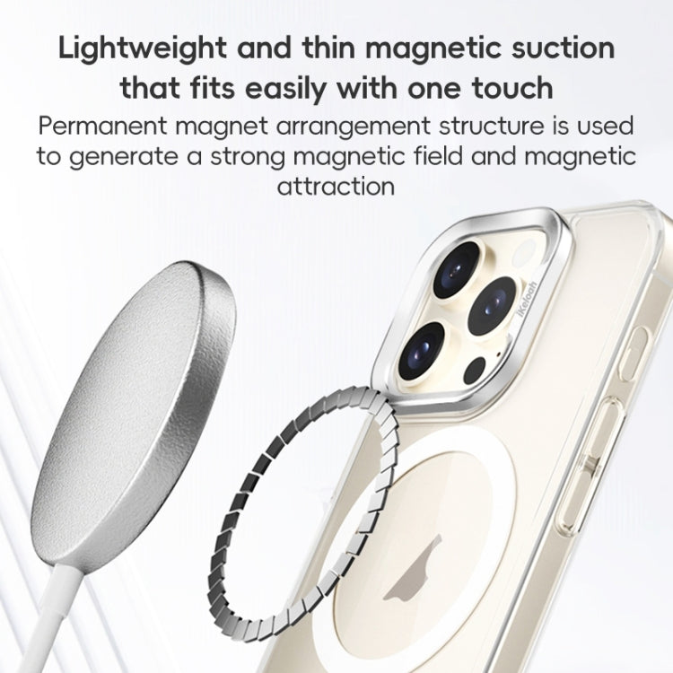 For iPhone 16 Plus ZGA Magsafe Clear PC Tempered Glass Phone Case(Frosted White)