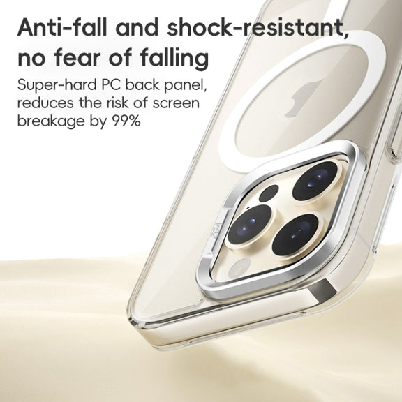 For iPhone 16 Pro ZGA Magsafe Clear PC Tempered Glass Phone Case(Transparent)