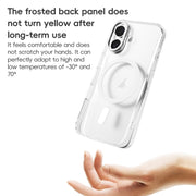 For iPhone 16 Plus ZGA Magsafe Clear PC Tempered Glass Phone Case(Frosted White)