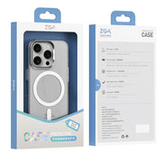 For iPhone 16 Plus ZGA Magsafe Clear PC Tempered Glass Phone Case(Frosted White)