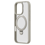 For iPhone 16 Pro ZGA Magsafe Holder PC Hybrid TPU Phone Case(Grey)