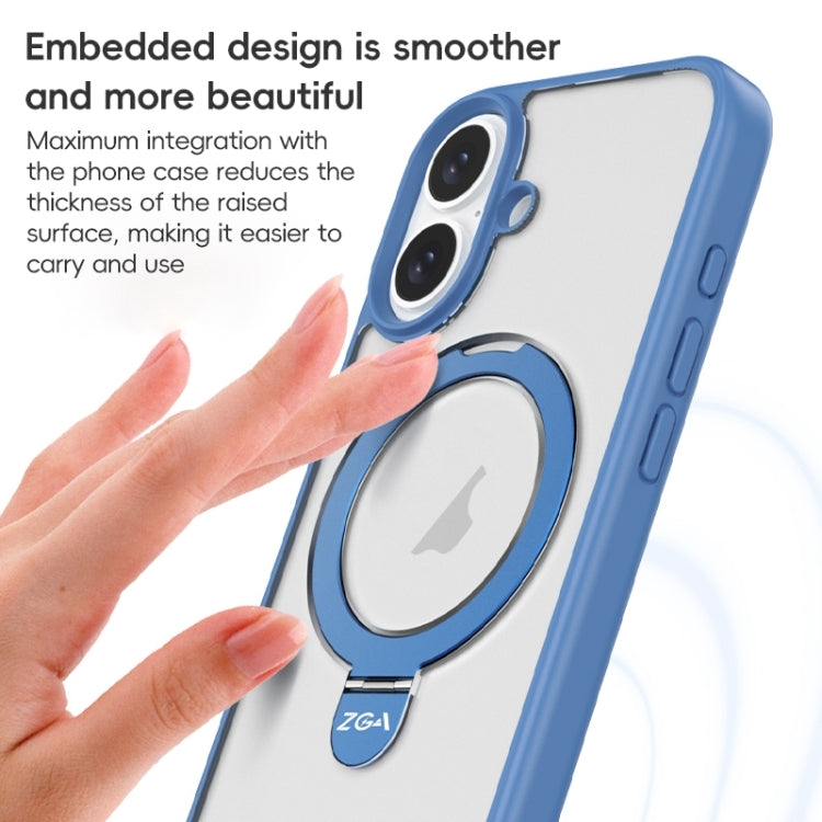 For iPhone 16 Pro Max ZGA Magsafe Holder PC Hybrid TPU Phone Case(Gold) - free shipping - PMC Jewellery - Order now!