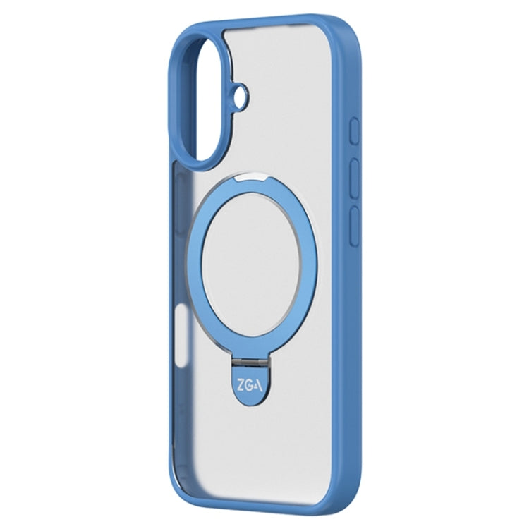 For iPhone 16 Plus ZGA Magsafe Holder PC Hybrid TPU Phone Case(Blue) - iPhone 16 Plus Cases by ZGA | Online Shopping South Africa | PMC Jewellery | Buy Now Pay Later Mobicred