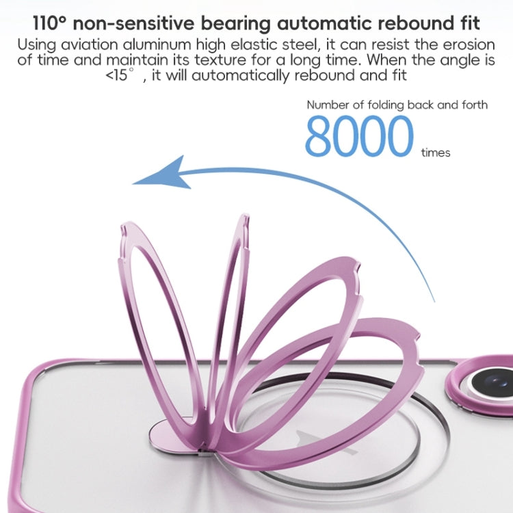 For iPhone 16 ZGA Magsafe Holder PC Hybrid TPU Phone Case(Pink) - free shipping - PMC Jewellery - Order now!