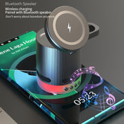 H61 15W 4 in 1 Multifunctional Foldable Wireless Charger Bluetooth Speaker(Black)