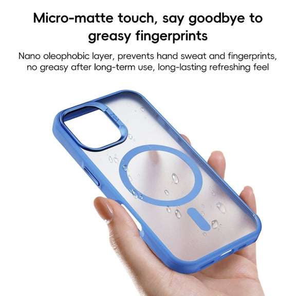For iPhone 16 Pro ZGA Magsafe Frosted PC Hybrid TPU Phone Case(Grey)
