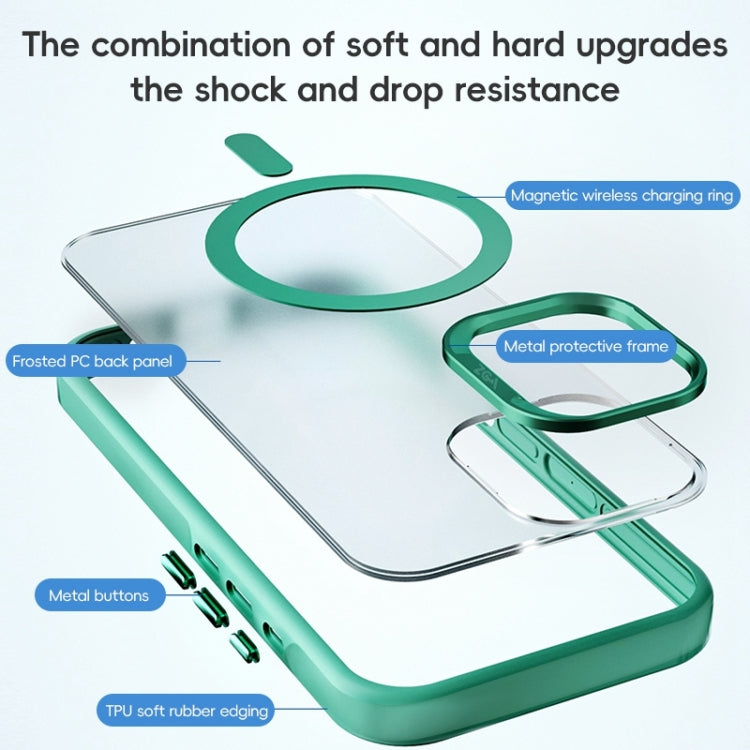 For iPhone 16 Pro ZGA Magsafe Frosted PC Hybrid TPU Phone Case(Gold)