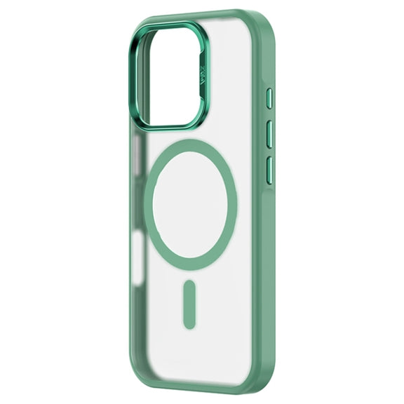 For iPhone 16 ZGA Magsafe Frosted PC Hybrid TPU Phone Case(Green)