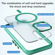 For iPhone 16 Plus ZGA Magsafe Frosted PC Hybrid TPU Phone Case(Pink)