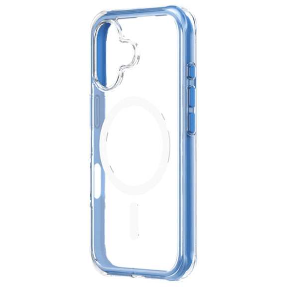 For iPhone 16 ZGA Colorful Airbag Magsafe PC Hybrid TPU Phone Case(Blue)
