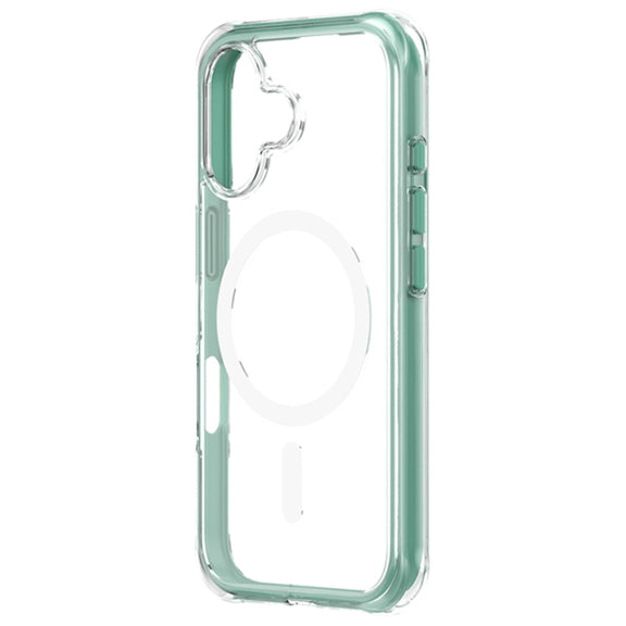 For iPhone 16 ZGA Colorful Airbag Magsafe PC Hybrid TPU Phone Case(Green)